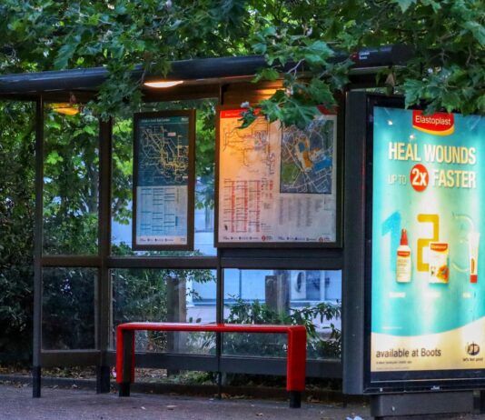 Bus Stop gray food stall
