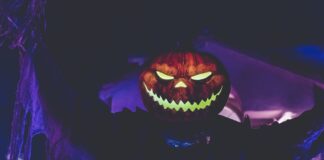 i was 13 lighted Jack-o'-Lantern