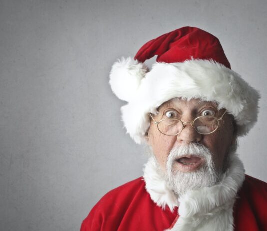 JOLLY OLD SAINT PRICK Man in Santa Claus Costume